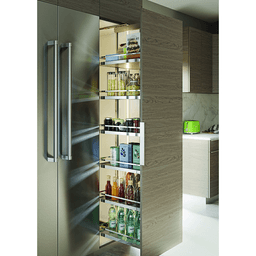 11&quot; 4-Shelf DISPENSA Pantry Pull-Out Kit with Soft-Open/Soft-Close/Arena Plus Style Shelves, Chrome/Anthracite, 47-1/4&quot; - 62-7/8&quot; Height Alt 4 - Image