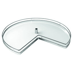 28&quot; Kidney 2-Tray Lazy Susan Kit with Tripod/Arena Plus Classic Shelves, Chrome/White, 18-5/8&quot; Height Main - Image