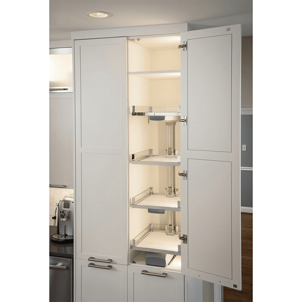 5-Shelf LAVIDO Large Pantry Pull-Out Kit with Soft-Open/Soft-Close/Arena Plus Shelves, Chrome/Maple Alt 2 - Image