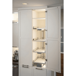 5-Shelf LAVIDO Large Pantry Pull-Out Kit with Soft-Open/Soft-Close/Arena Plus Shelves, Chrome/Maple Alt 2 - Image