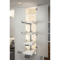 5-Shelf LAVIDO Large Pantry Pull-Out Kit with Soft-Open/Soft-Close/Arena Plus Shelves, Chrome/Maple Alt 3 - Image