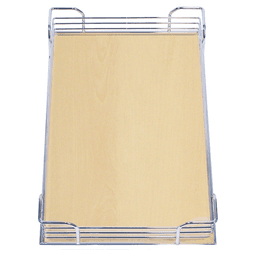 Left-Hand Magic Blind Corner Pull-Out with Soft-Close for 19-3/8" Cabinet Opening, Chrome/Maple Main - Image