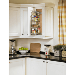 5&quot; 4-Tray Spice Rack Kit with Arena Plus Classic Shelves/Door Mounted, Chrome/Maple Alt 1 - Image