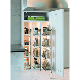 3&quot; 4-Tray Spice Rack Kit with Arena Plus Classic Shelves/Door Mounted, Chrome/White Alt 2 - Image