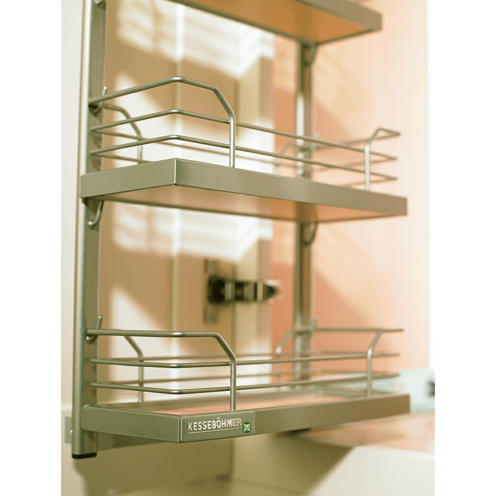 3&quot; 4-Tier Spice Rack Kit with Arena Plus Shelves/Pull-Out, Champagne/Maple Alt 1 - Image