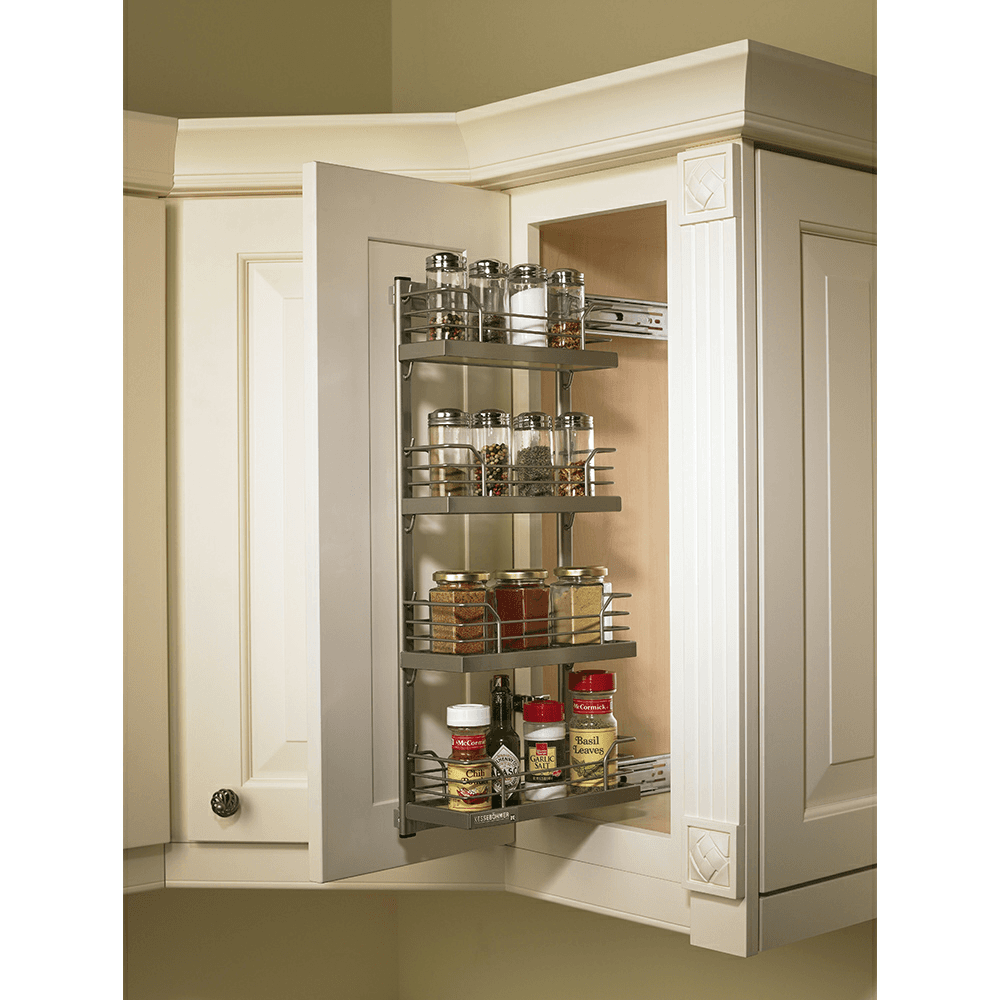 3&quot; 4-Tier Spice Rack Kit with Arena Plus Shelves/Pull-Out, Champagne/Maple Alt 2 - Image