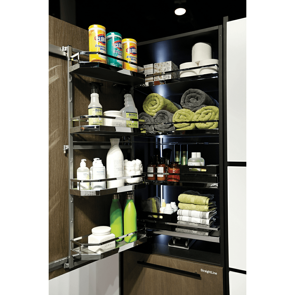 6-Shelf TANDEM Large Pantry Pull-Out Kit with Soft-Open/Soft-Close/Arena Plus Style Shelves, Chrome/Anthracite Alt 2 - Image