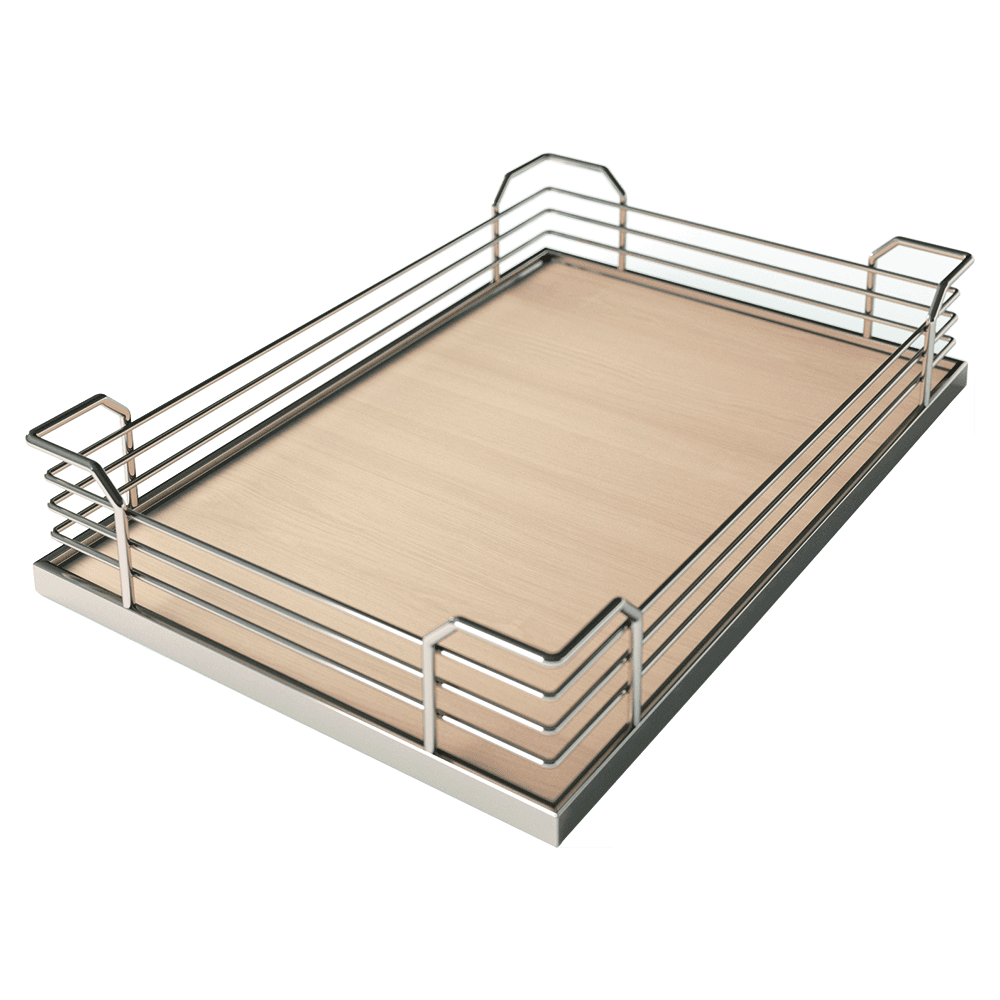 6-Shelf TANDEM Large Pantry Pull-Out Kit with Soft-Open/Soft-Close/Arena Plus Classic Shelves, Chrome/Maple Main - Image