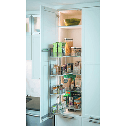 6-Shelf TANDEM Large Pantry Pull-Out Kit with Soft-Open/Soft-Close/Arena Plus Classic Shelves, Chrome/Maple Alt 2 - Image