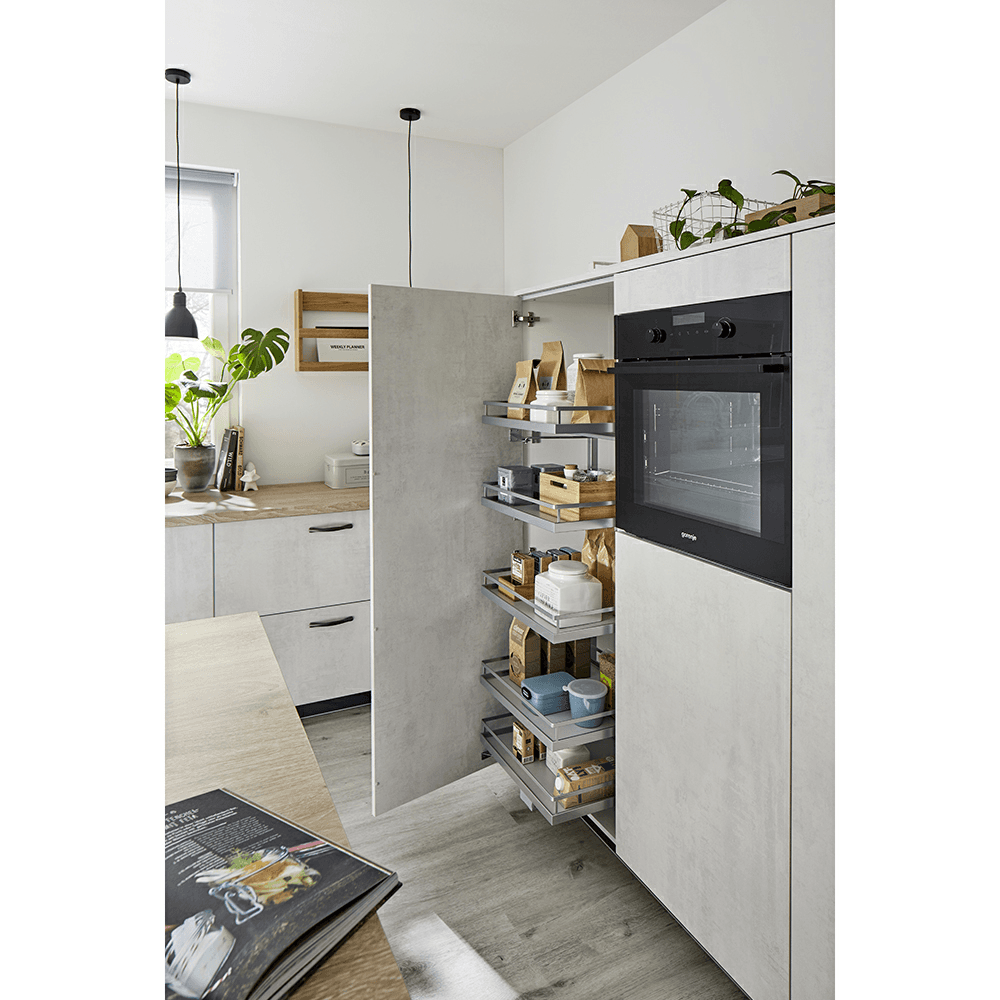 6-Shelf TANDEM SOLO Large Pantry Pull-Out Kit with Soft-Open/Soft-Close/Arena Plus Classic Shelves, Champagne/Maple Alt 2 - Image