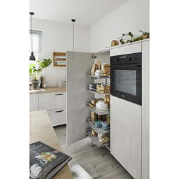 6-Shelf TANDEM SOLO Large Pantry Pull-Out Kit with Soft-Open/Soft-Close/Arena Plus Classic Shelves, Champagne/Maple Alt 2 - Image