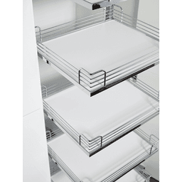 6-Shelf TANDEM SOLO Large Pantry Pull-Out Kit with Soft-Open/Soft-Close/Arena Plus Classic Shelves, Chrome/White Alt 1 - Image