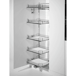 6-Shelf TANDEM SOLO Large Pantry Pull-Out Kit with Soft-Open/Soft-Close/Arena Plus Classic Shelves, Chrome/White Alt 2 - Image