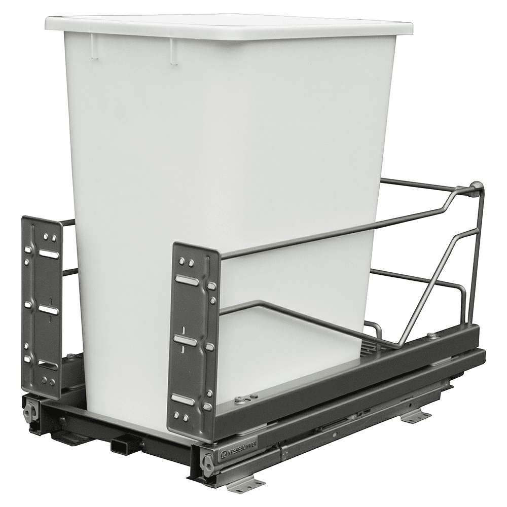 Single 36 QT Bottom-Mount Wastebin Pull-Out Kit with Soft-Open/Soft-Close, Champagne Main - Image