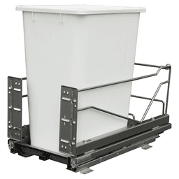 Single 52 QT Bottom-Mount Wastebin Pull-Out Kit with Soft-Open/Soft-Close, Champagne Main - Image