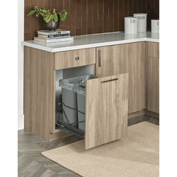 Double 28 QT Bottom-Mount Wastebin Pull-Out Kit with Soft-Open/Soft-Close, Anthracite/Gray Alt 2 - Image