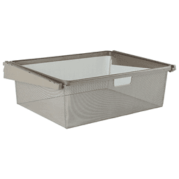 Champagne nickel wire mesh basket for Closet Culture modular system by Knape and Vogt