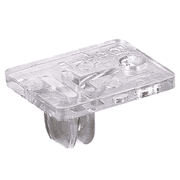 Clear plastic half size back rest for corner applications with 1" adjustable single bracket