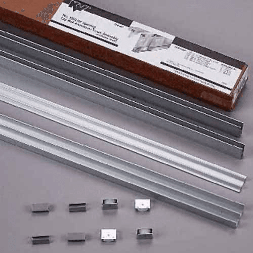 Aluminum Finish Track Assembly Complete Pack for Small to Medium Sliding Glass Door
