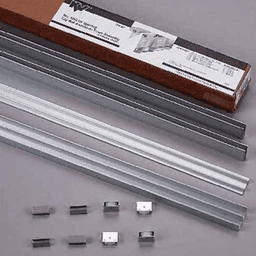Aluminum Finish Track Assembly Complete Pack for Small to Medium Sliding Glass Door