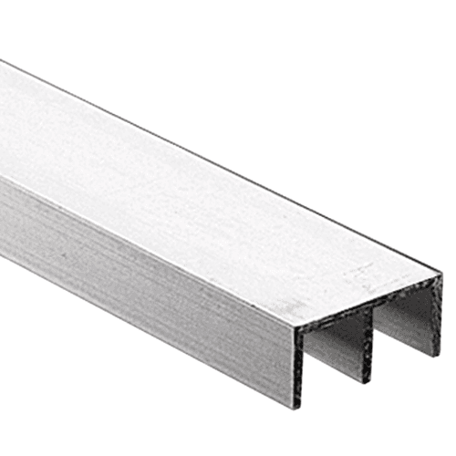 Double Channel for Small to Medium Glass Door Installations - 144" Aluminum Finish