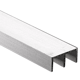Double Channel for Small to Medium Glass Door Installations - 144" Aluminum Finish