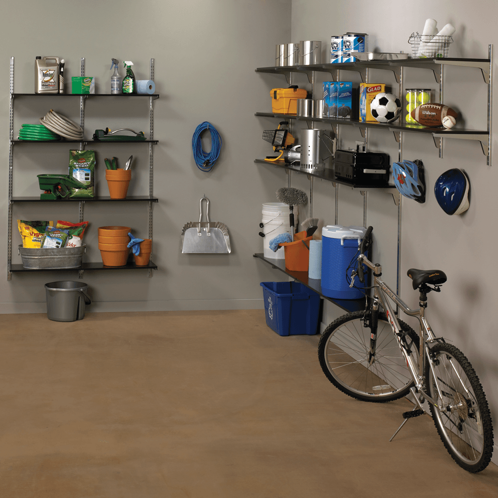KV185 Double Slot Shelf Bracket - Heavy-Duty - Anochrome Finish - Garage Application 2
