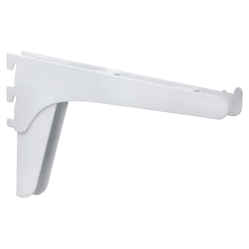 8" KV185 Heavy-Duty Double Slot Shelf Bracket with White Finish