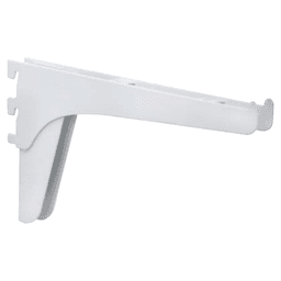 8" KV185 Heavy-Duty Double Slot Shelf Bracket with White Finish
