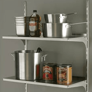 Stainless steel shelving unit by Knape and Vogt in 32" x 12" size