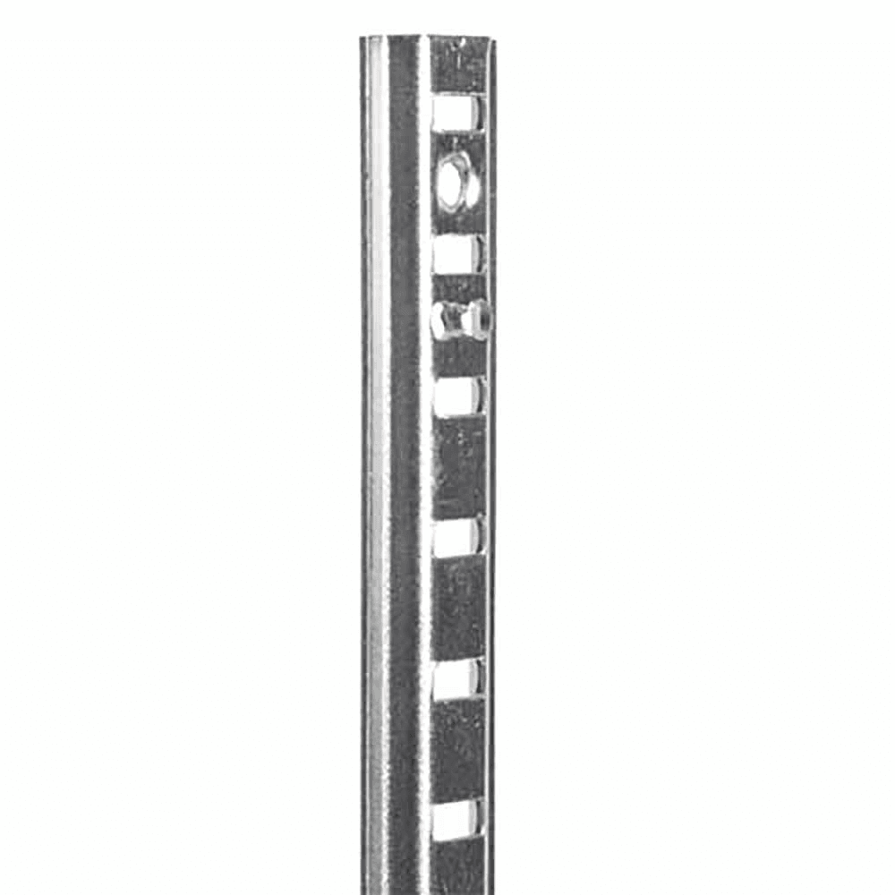 High-strength steel 18" surface-mount pilaster standard with bright zinc finish.