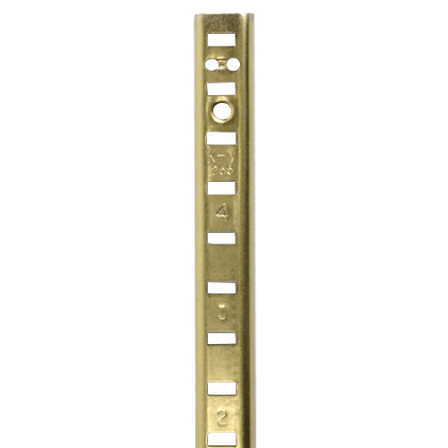 96" KV255 Heavy-Duty Aluminum Pilaster Standard, Brass Look Finish 50/Box - Image 1