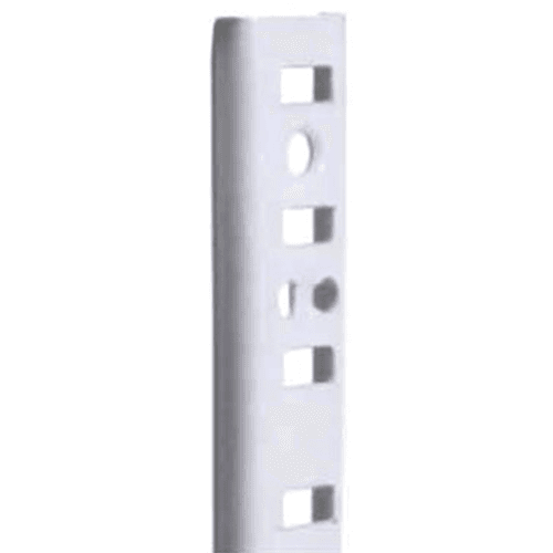 Knape And Vogt 96" KV255 Heavy-Duty Steel Pilaster Standard in White Finish - Front View