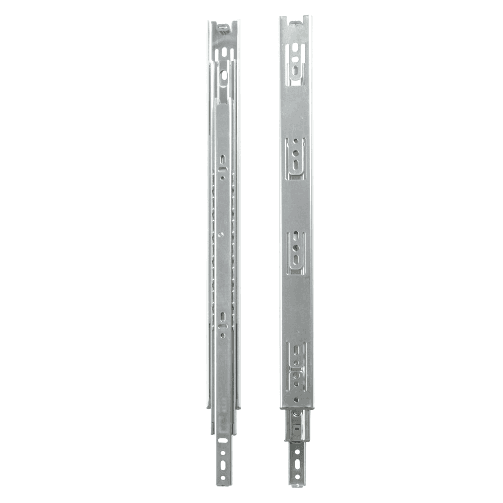 Knape And Vogt 4400 Drawer Slide with 65lb Capacity, Full Extension, Side-Mount, Zinc, 10 - Image of Drawer Slide Installed in Cabinet with Smooth Movement