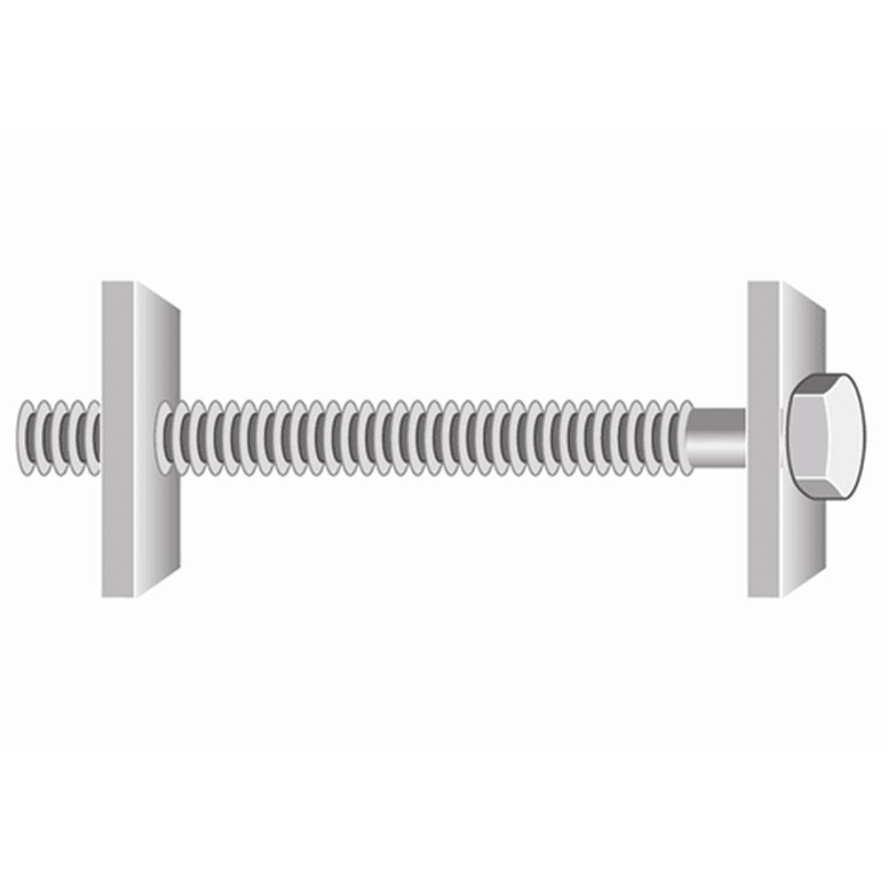 7/16" x 4" Draw Bolt, Zinc, Box of 100 - Alt Image 1