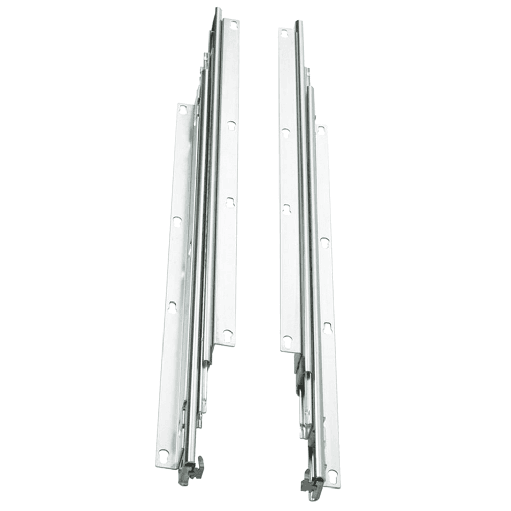 24 inch Pantry Drawer Slide with 130lb Capacity, Overtravel Extension, Bottom-Mount, Anochrome Finish