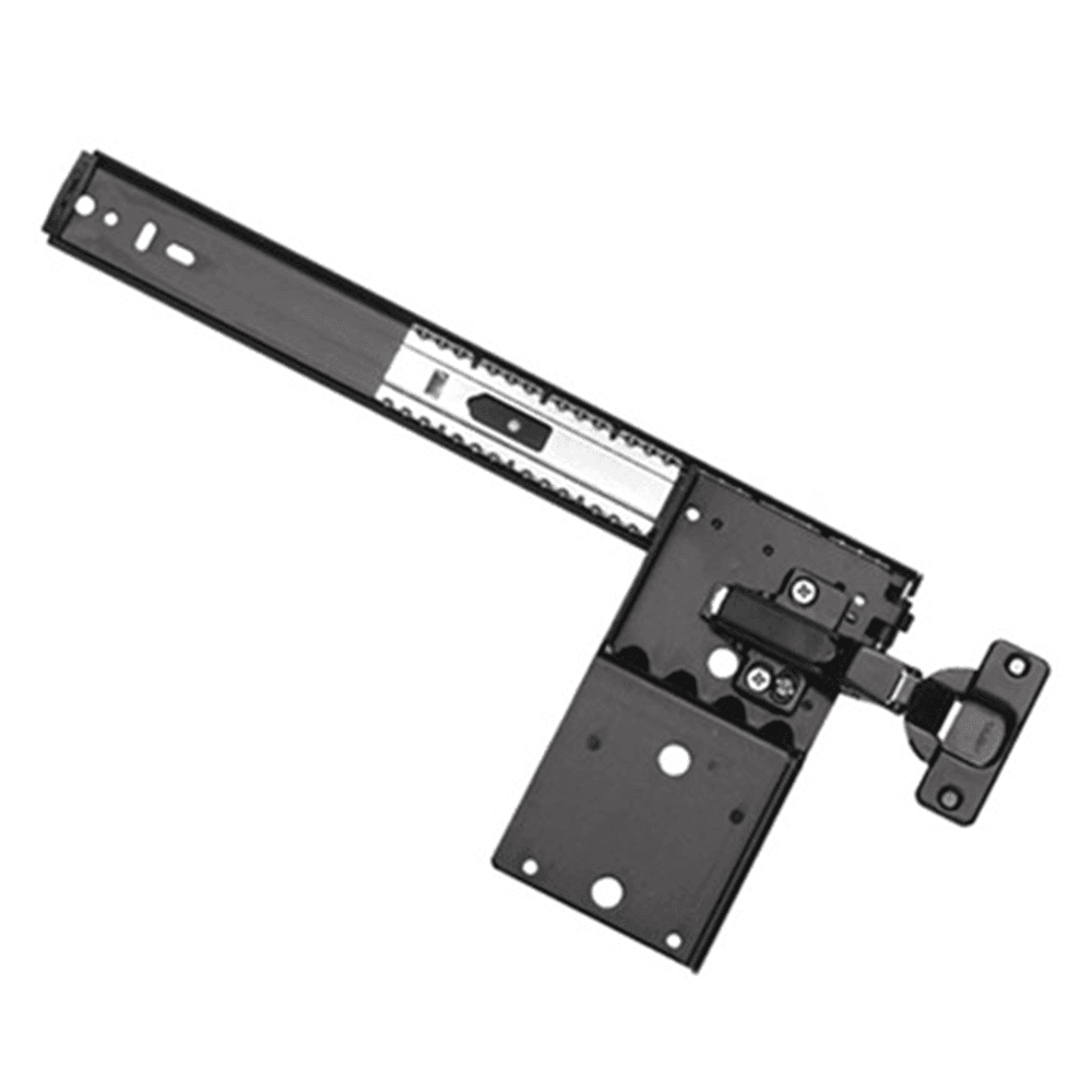 Knape And Vogt 8070 EZ Pivot Door Slide with Hinge and Baseplate, Ebony Black, 30lb Capacity