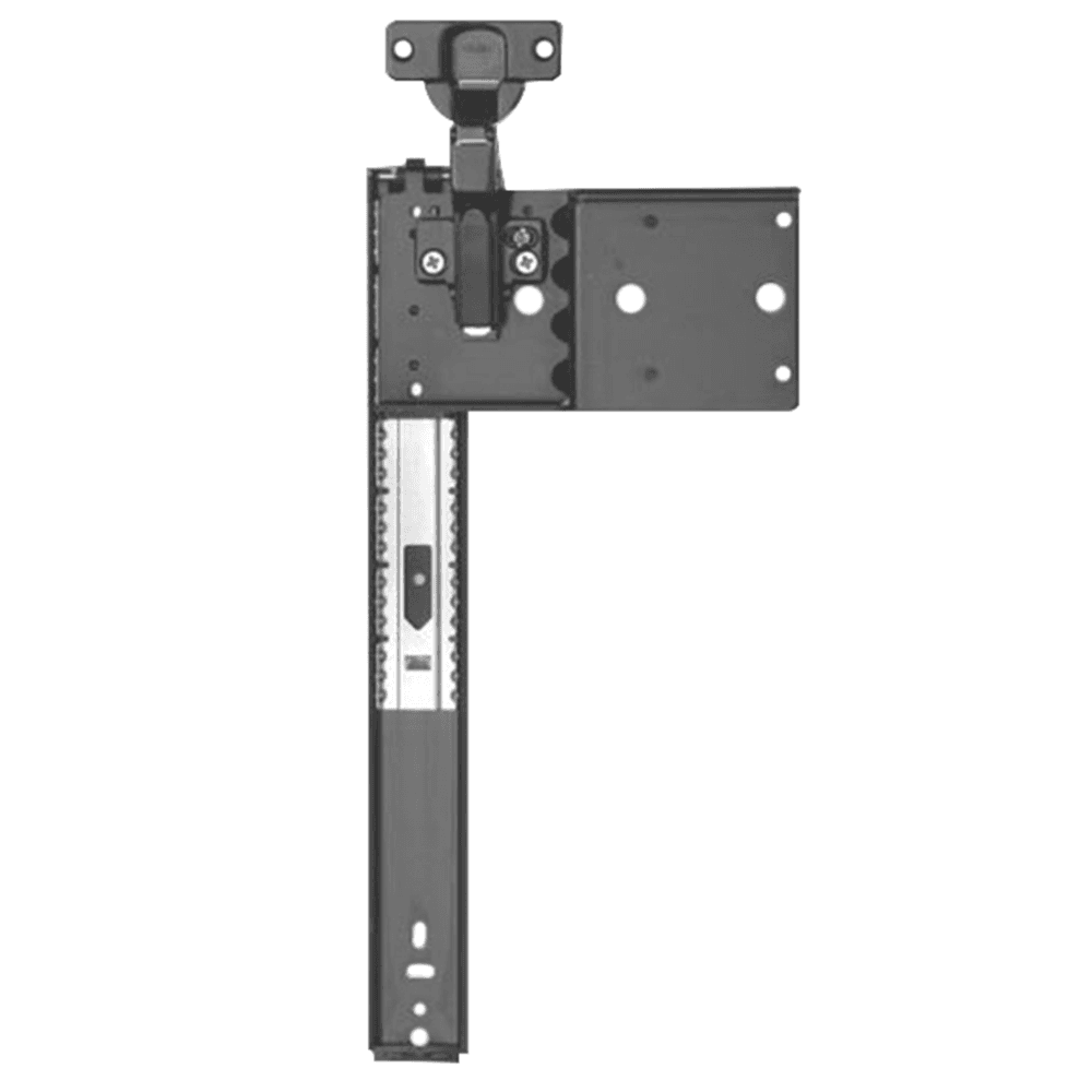 Knape And Vogt 8070 EZ Pivot Door Slide with Hinge and Baseplate in Ebony Black