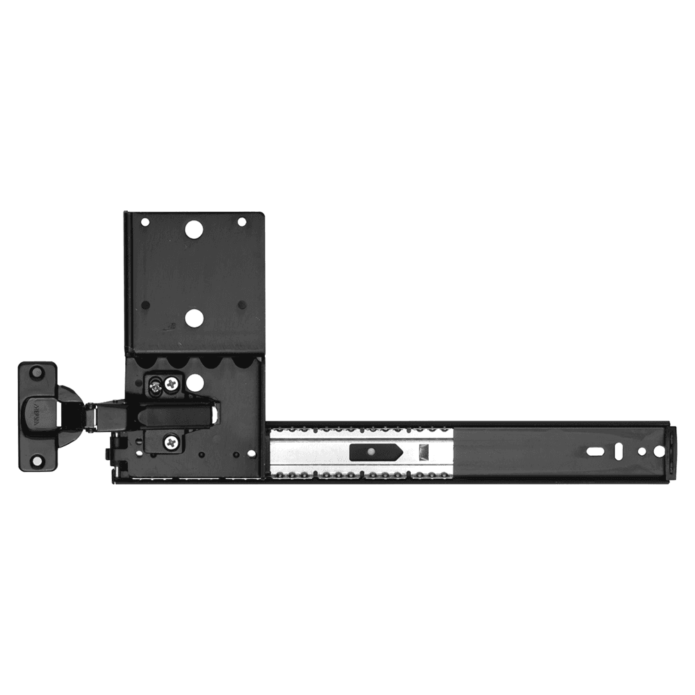 Knape And Vogt 8071 EZ Pivot Door Slide, 30lb Capacity, Ebony Black, 24" in Polybag