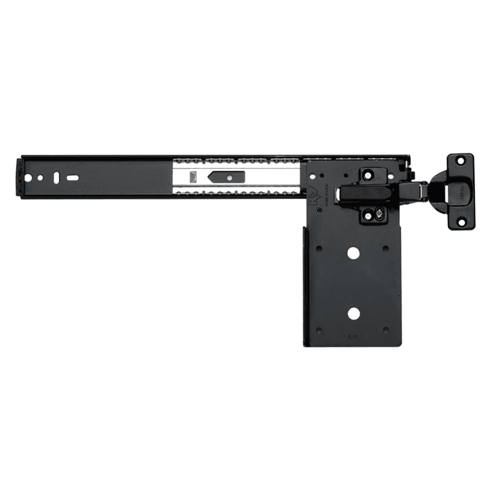 Knape And Vogt 8080 EZ Pivot Door Slide with Hinge and Plate, 30lb Capacity, Black, 12 - Image 1
