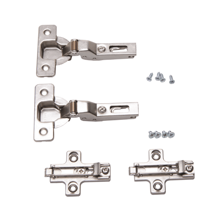 Inset Door Hinge Kit for KV Pocket Door Slides - Nickel Finish