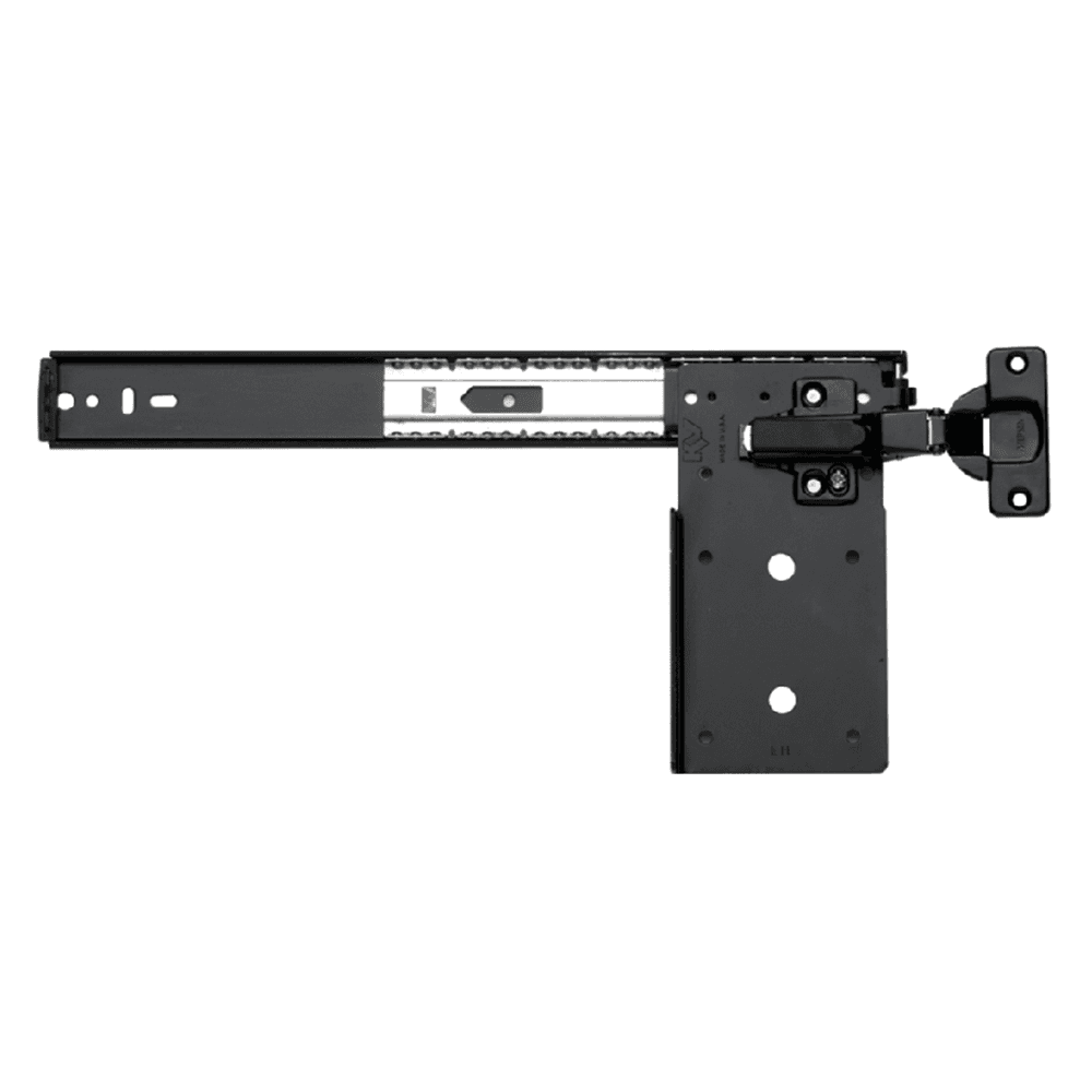 Self-Closing Pivot Door Slide for 5/8" to 3/4" Doors, L-Shaped Follower-Strip Bracket, Adjustable Slots