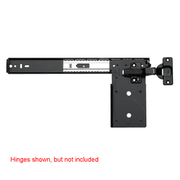 Knape And Vogt 8082 EZ Pivot Door Slide with Baseplate in Ebony Black Finish, 30lb Capacity, 22" Drawer Length