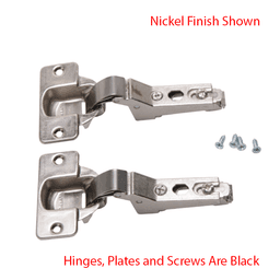 KV Pocket Door Hinge Kit - Self-Closing, Black, 1" Cup Diameter - Includes 2 Hinges and Screws