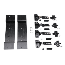 Knape & Vogt 8091 Grass Full Overlay Hinge Kit for Pocket Door Slide with 75lb Capacity, Black - Kit Contents