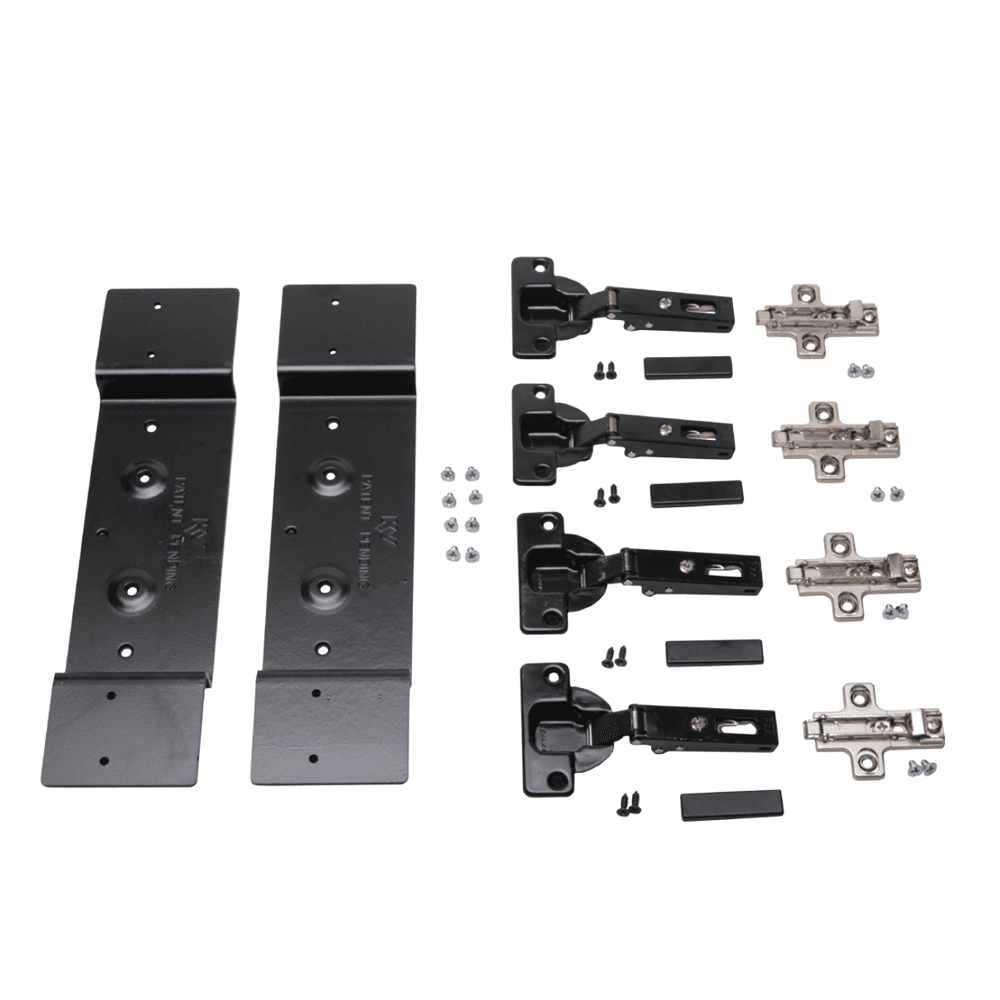 Knape And Vogt 8091 Salice Full Overlay Hinge Kit for Pocket Door Slide with 75lb Capacity, Black - Bracket Kit Image