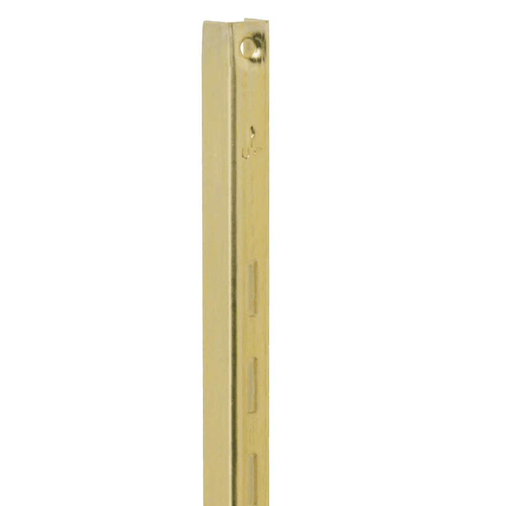 60" KV80 Regular-Duty Shelf Standard in Brass Finish - Steel Construction with Electroplated or Powder Coated Finish - 1" Adjustment Centers