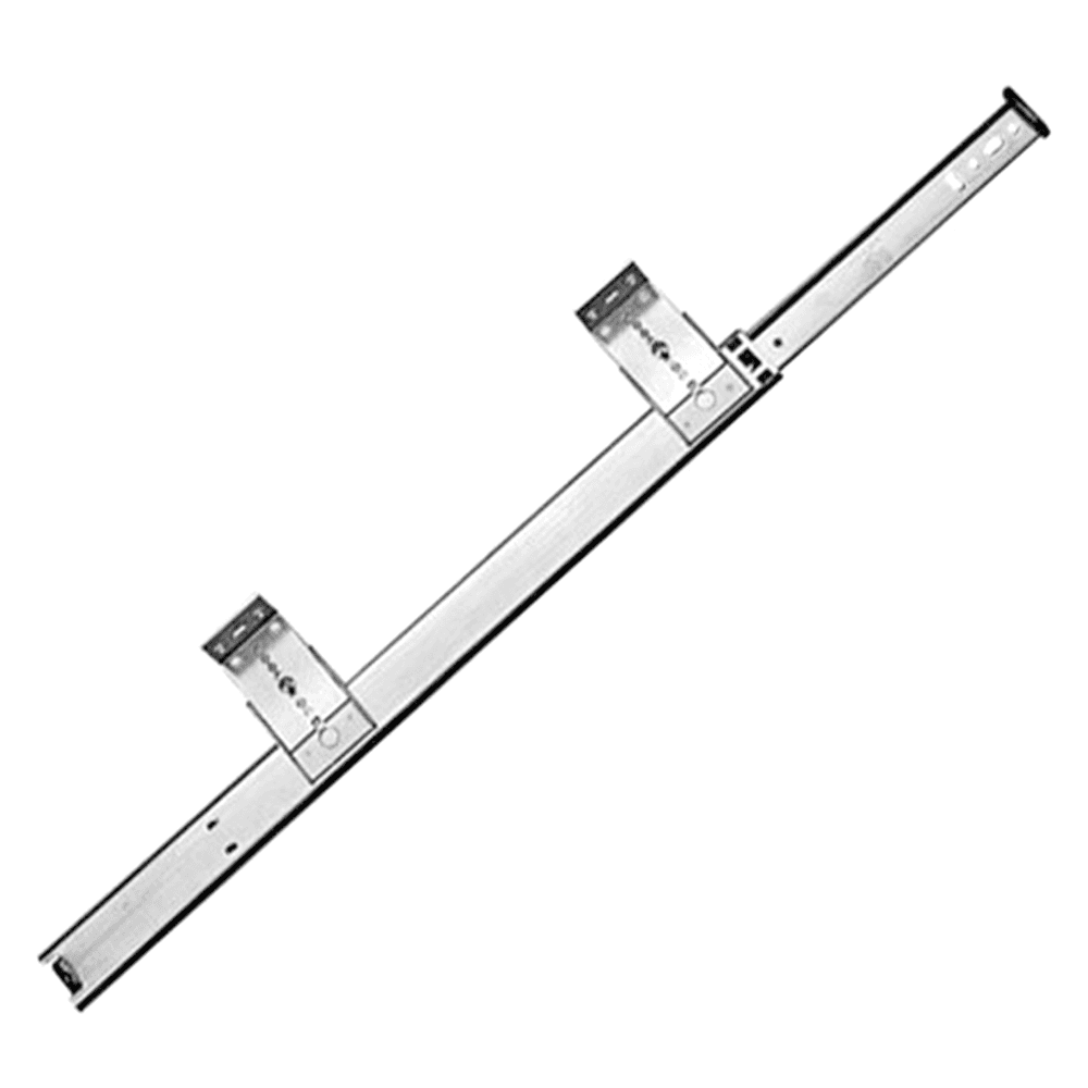 Polybagged Knape And Vogt 8150 Keyboard Slide, 3/4 Extension, Under-Mount, Anochrome, 18" - Installed View
