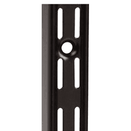 Knape And Vogt 78" KV82 Heavy-Duty Twin Slot Shelf Standard in Black Finish on Wall