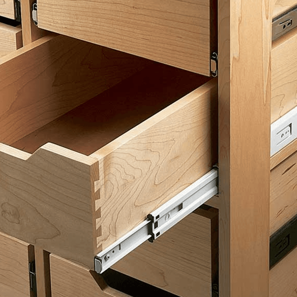 Knape And Vogt 8400RV Full Extension Drawer Slide with Stay-Close Detent, Anochrome, 20"